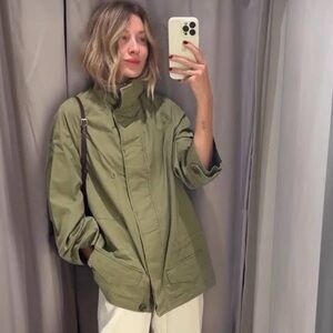 Zara Khaki Utility Jacket for Women